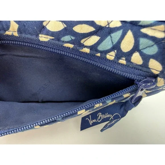 Vera Bradley Blue Floral Quilted Zip Around Continental Long Zipper Wallet Women - Picture 5 of 9